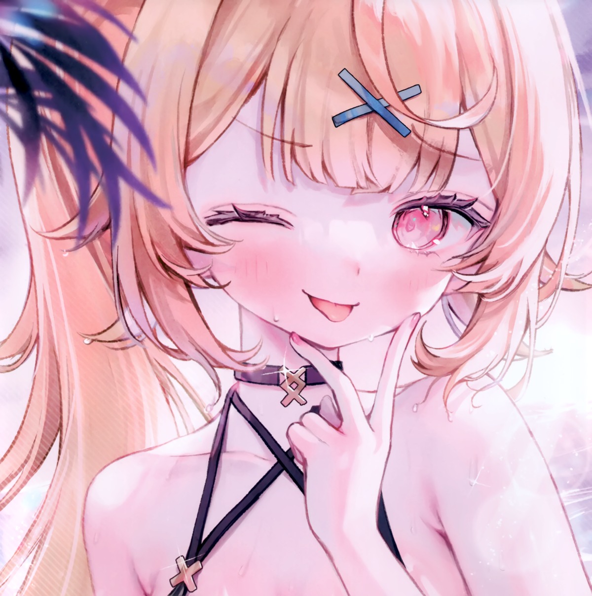 hoshikawa_sara, nijisanji, shiromi_nimi, shiromi_nimi_(circle), swimsuits, wet