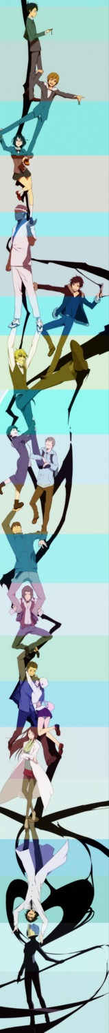 celty_sturluson, durarara!!, harima_mika, heiwajima_shizuo, kadota_kyouhei, karisawa_erika, kida_masaomi, kishitani_shinra