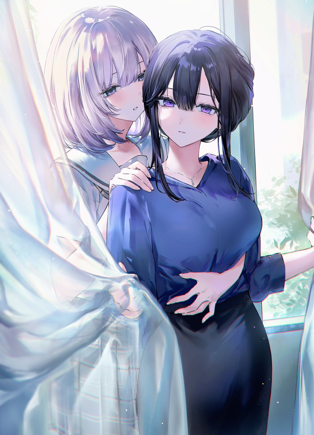 nekoyashiki_pushio, seifuku, yuri