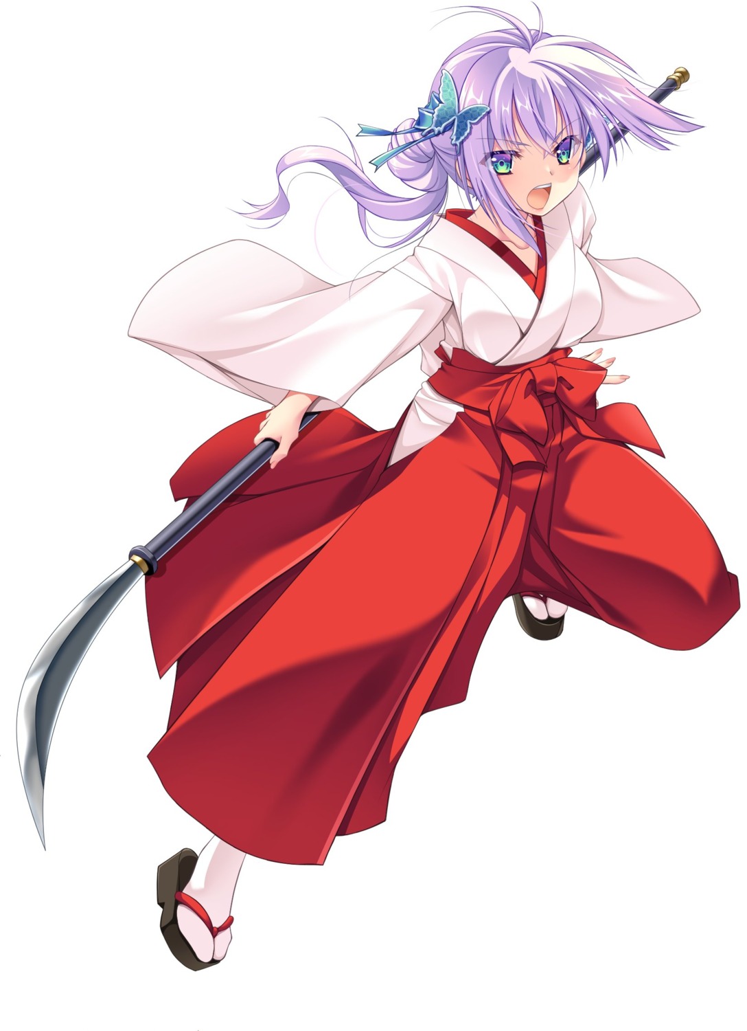 debonosu, kagura_shinpuuki, miko, weapon, yamamoto_kazue