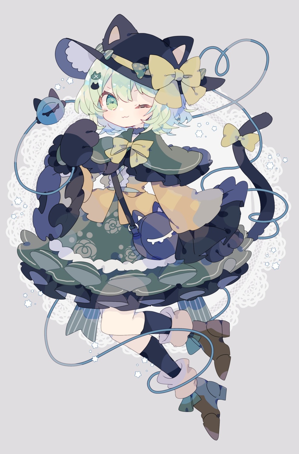 animal_ears, dress, heels, komeiji_koishi, nekomimi, niko_rashika, tail, touhou