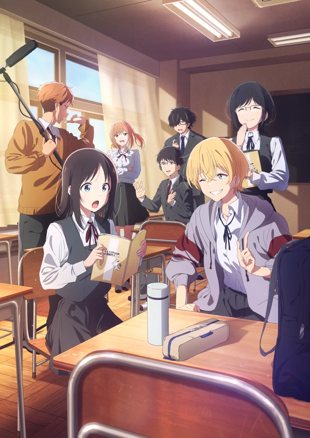 akiyama_matsuyuki, business_suit, hakoyama_setarou, hana_wa_saku_shura_no_gotoku, haruyama_hana, megane, natsue_an, seifuku