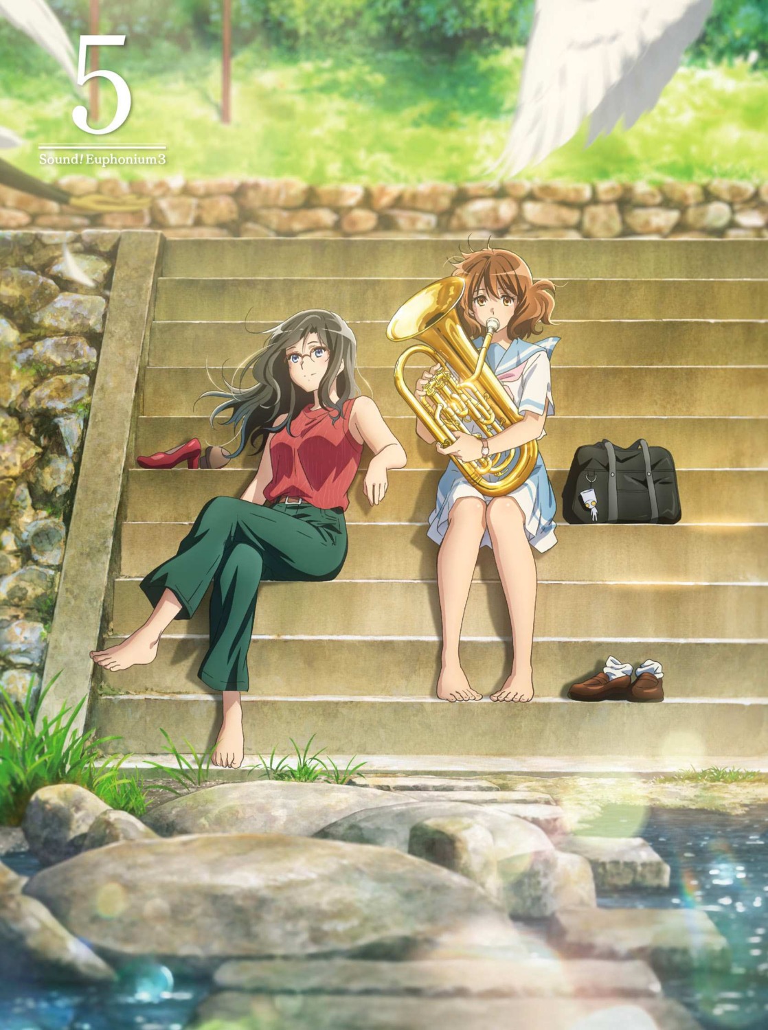 disc_cover, feet, heels, hibike!_euphonium, megane, oumae_kumiko, seifuku, tagme
