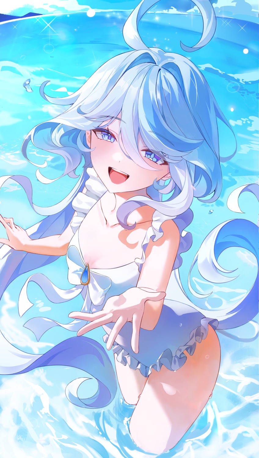 datsha, furina, genshin_impact, heterochromia, swimsuits, wet