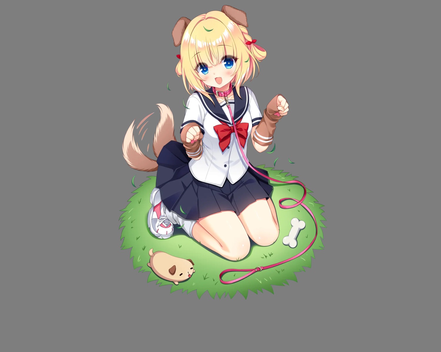 animal_ears, asa_project, inumimi, inuya_kamoru, renai_hajimemashite, sakura_neko, seifuku, tail, transparent_webp