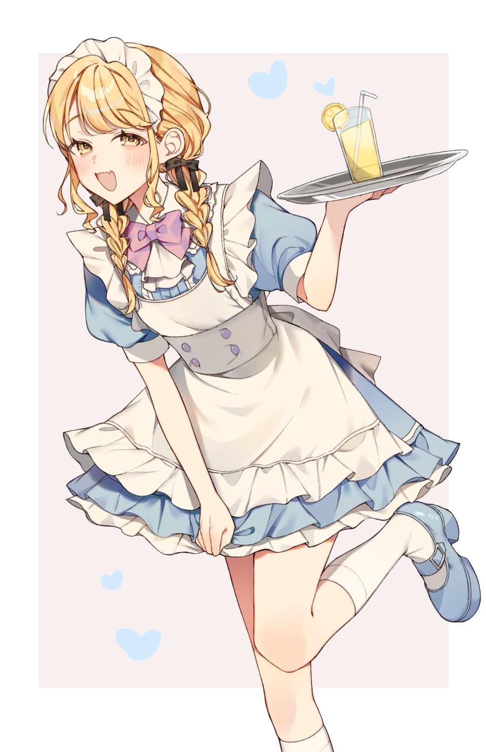 fujita_kotone, gakuen_idolm@ster, maid, the_idolm@ster, usamimikurage, waitress