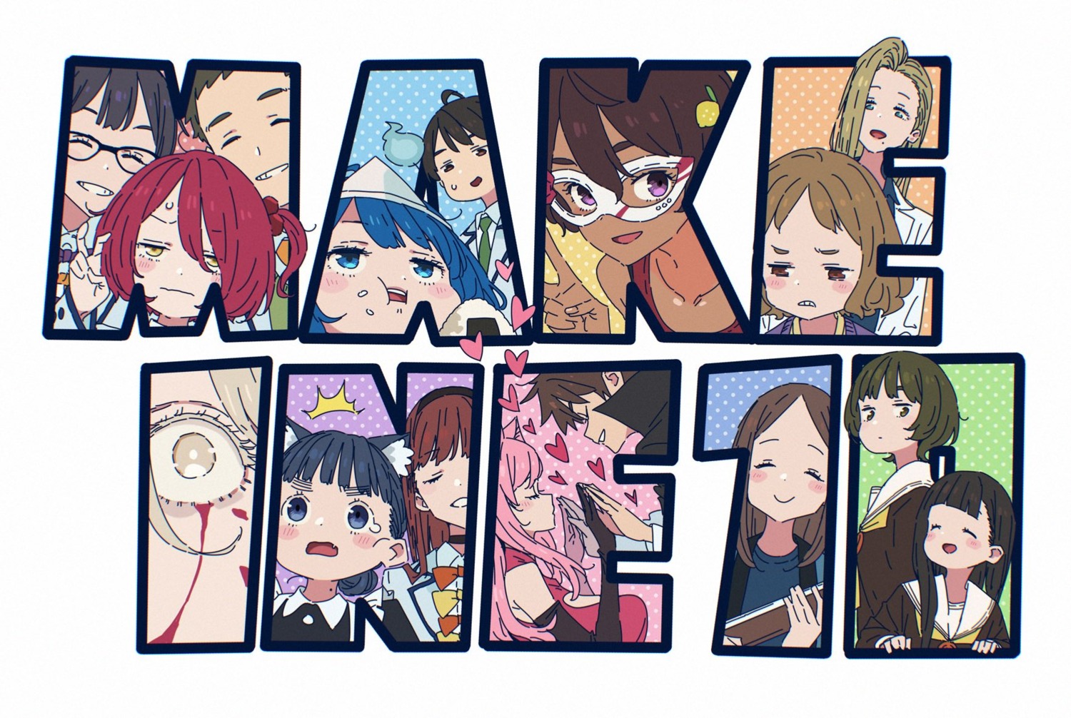 amanatsu_konami, animal_ears, asagumo_chihaya, basori_tiara, blood, cream, gondou_asami, hakamada_sousuke, himemiya_karen, houkobaru_hibari, imigimuru, komari_chika, konuki_sayo, maid, make_heroine_ga_oosugiru!, megane, nekomimi, nukumizu_kaju, nukumizu_kazuhiko, seifuku, shikiya_yumeko, sweater, tamaki_shintarou, tsukinoki_koto, yakishio_lemon, yanami_anna