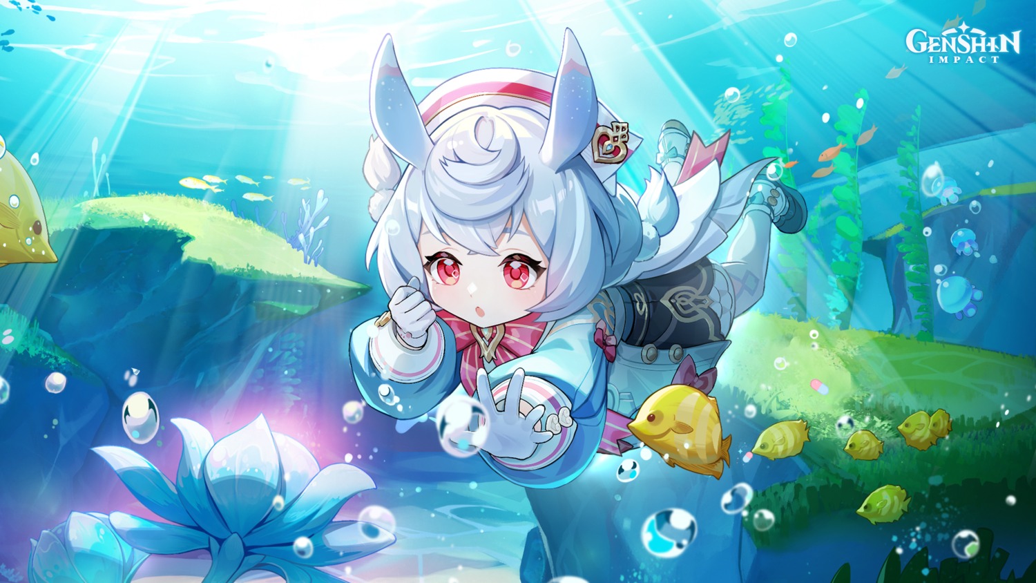 asian_clothes, genshin_impact, horns, sigewinne, tagme, wallpaper, wet