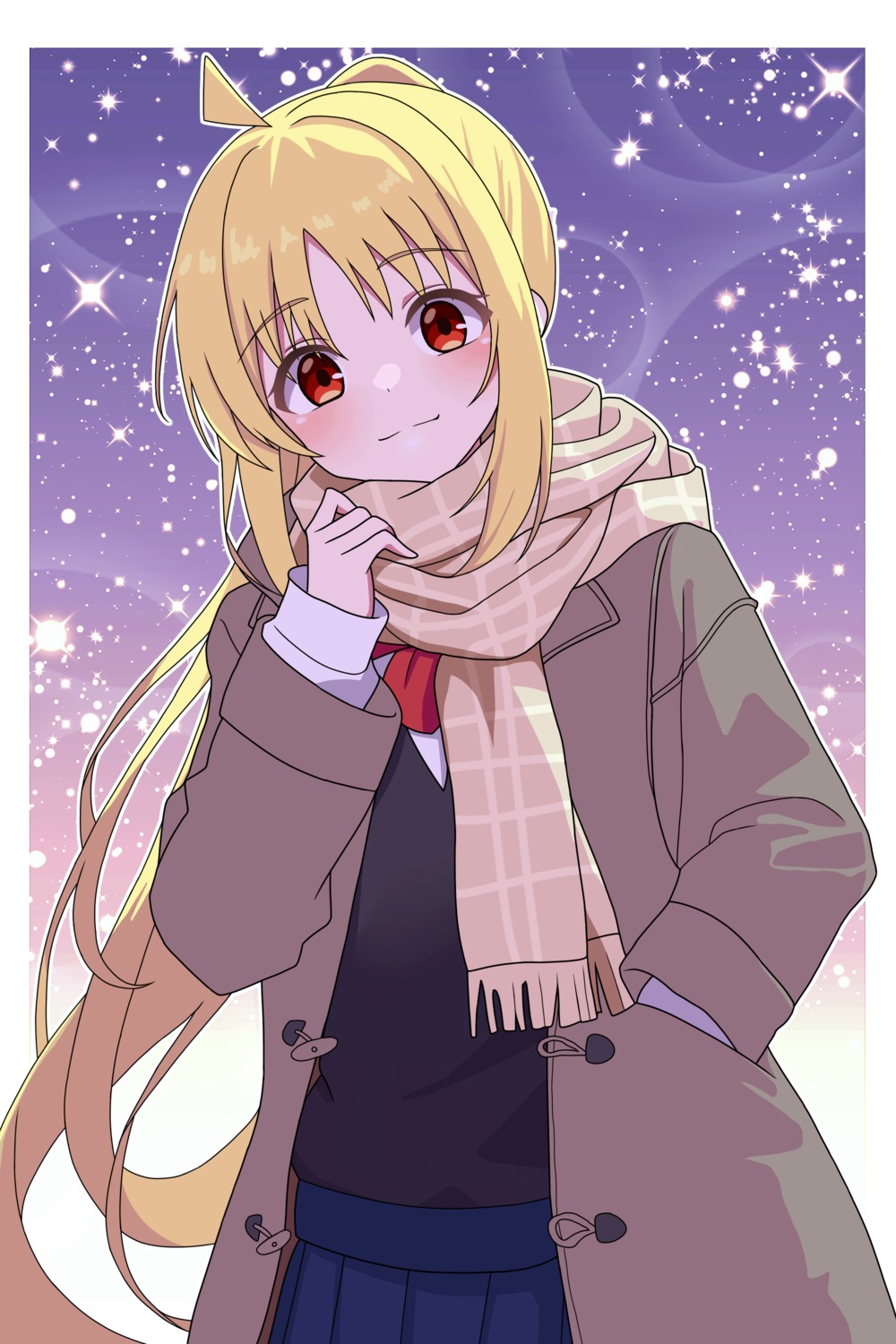 bocchi_the_rock!, ijichi_nijika, seifuku, sweater, vector_(dmlddmld00)