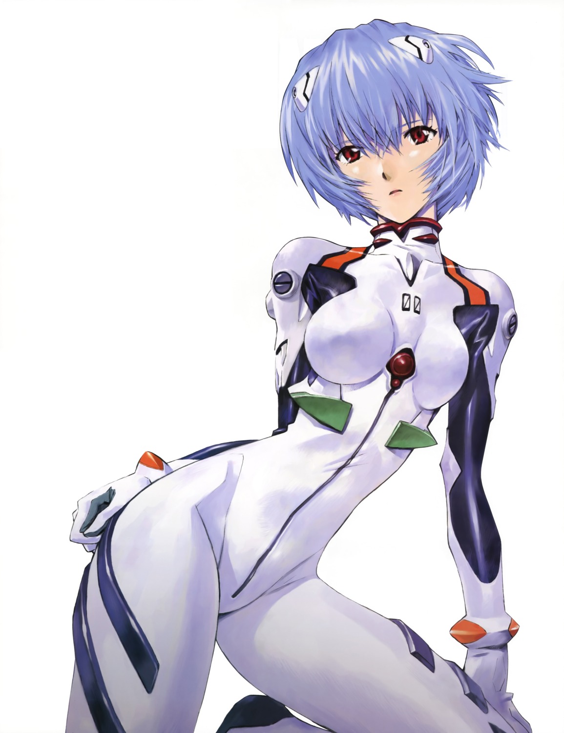 ayanami_rei, bodysuit, detexted, neon_genesis_evangelion, sadamoto_yoshiyuki