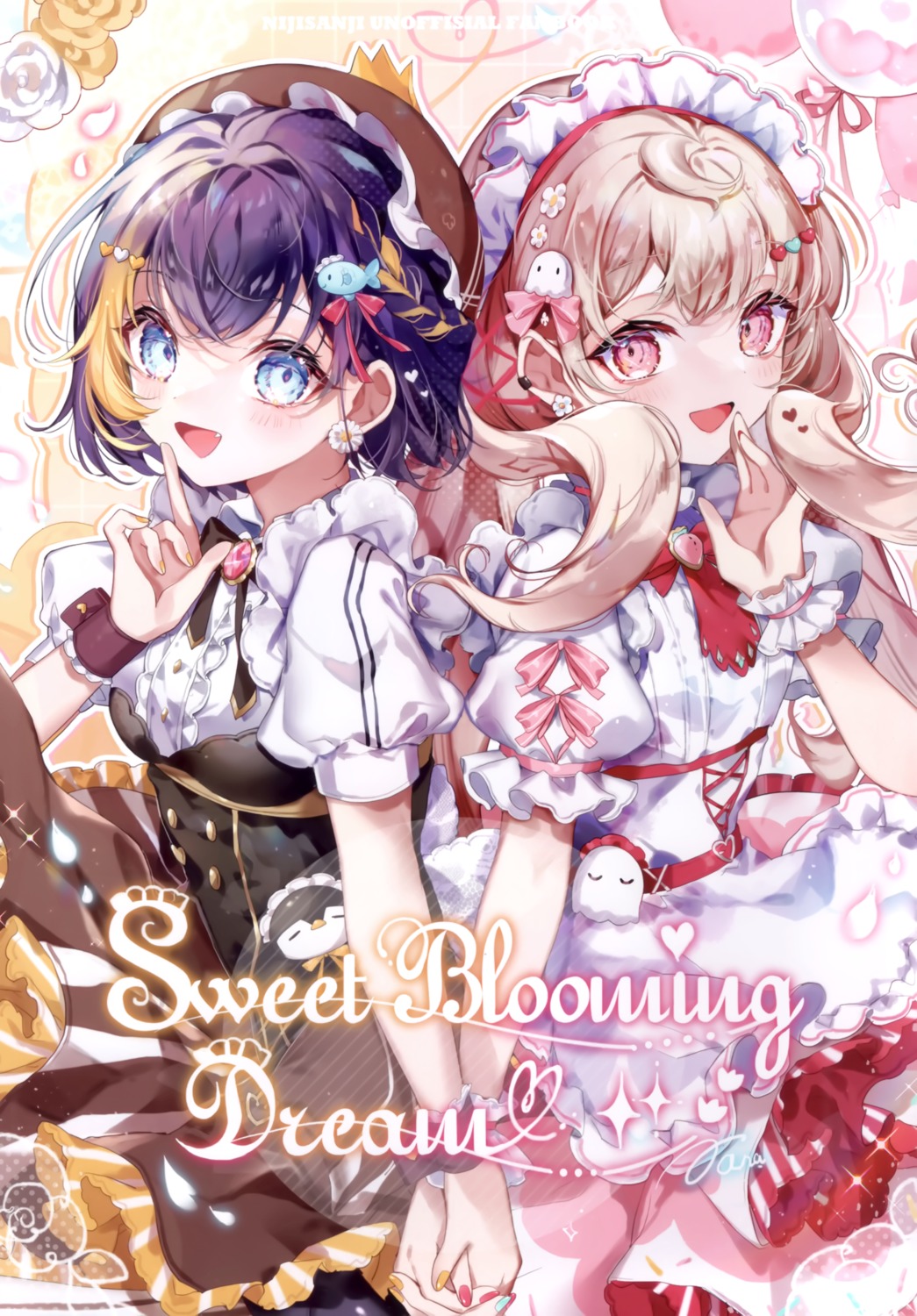 chat_perche, endou_reimu, kokouta_nanatsu, maid, nijisanji, nijisanji_en, petra_gurin, skirt_lift