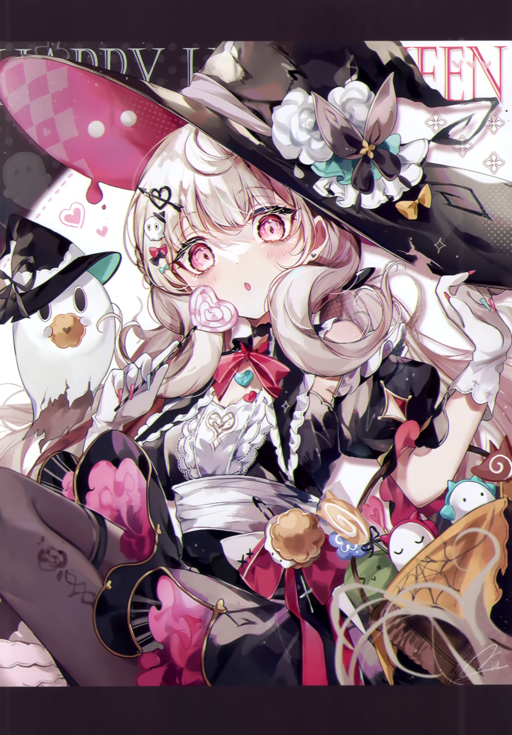 chat_perche, dress, endou_reimu, garter, halloween, kokouta_nanatsu, nijisanji, nijisanji_en, pantyhose, skirt_lift, witch