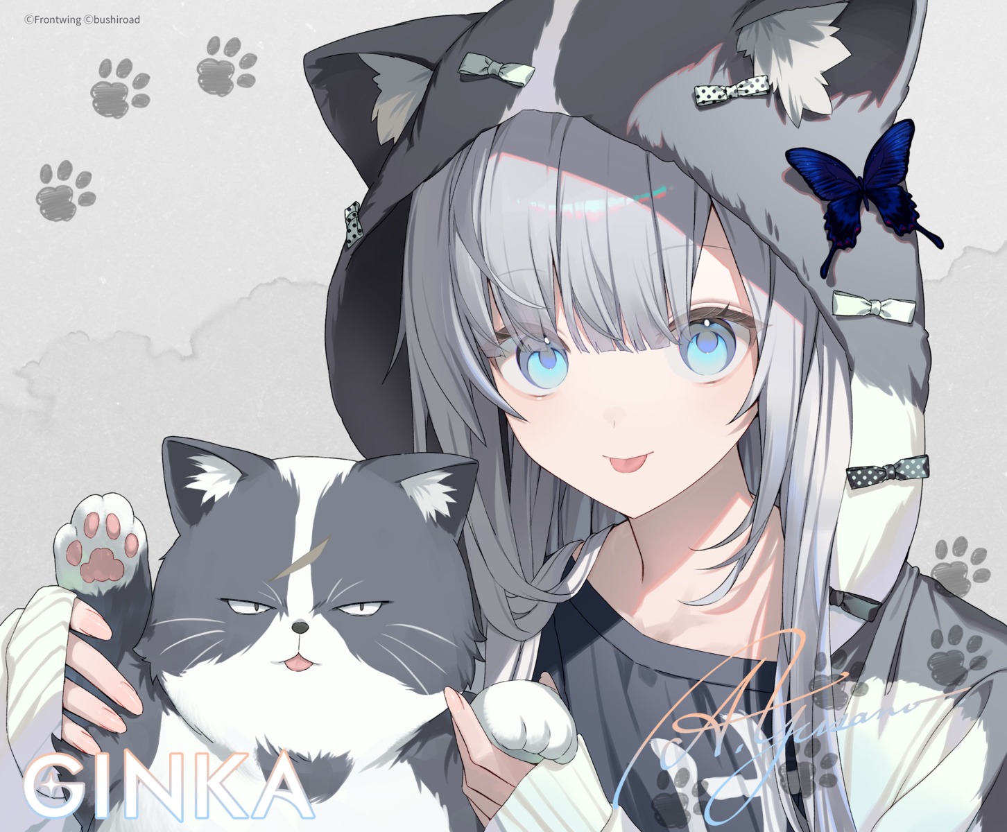 animal_ears, front_wing, ginka_(front_wing), neko, nekomimi, pajama, yusano