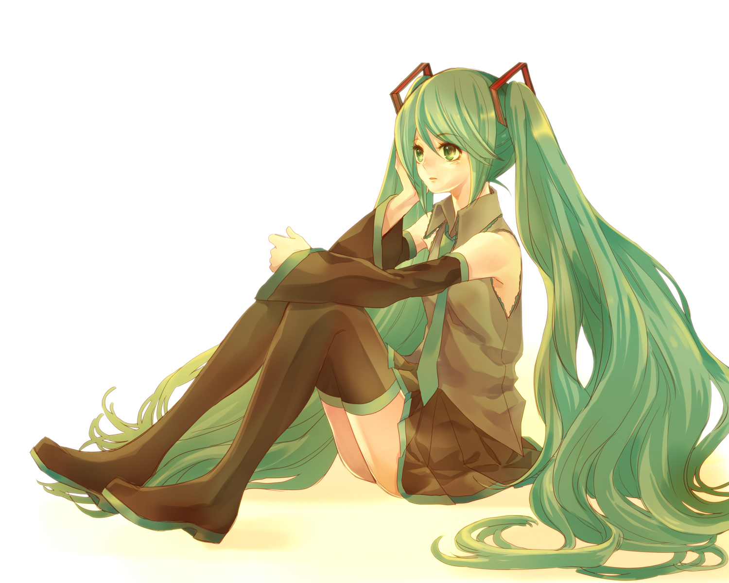 hatsune_miku, reitei, thighhighs, vocaloid
