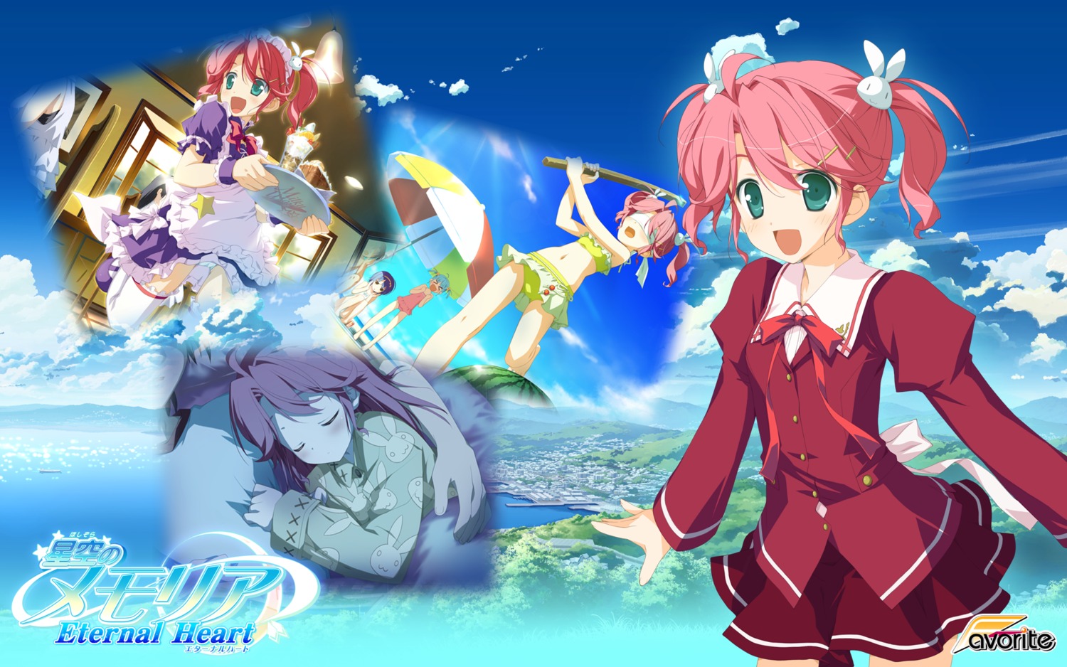 favorite, hoshizora_no_memoria, kogasaka_chinami, maid, pajama, seifuku, shida_kazuhiro, swimsuits