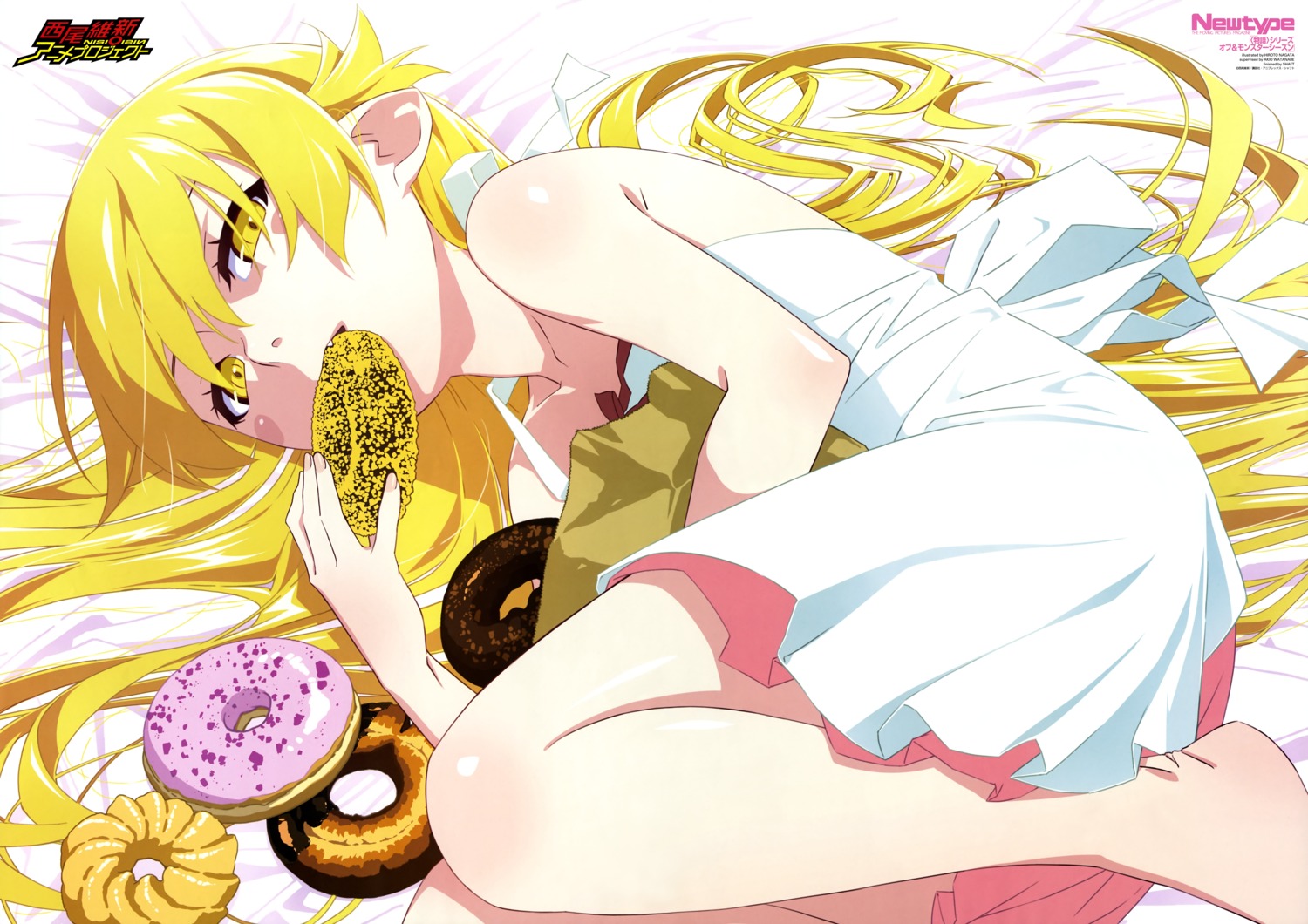 dress, monogatari_(series), monogatari_series_off_&_monster_season, nagata_hiroto, oshino_shinobu, pointy_ears, summer_dress