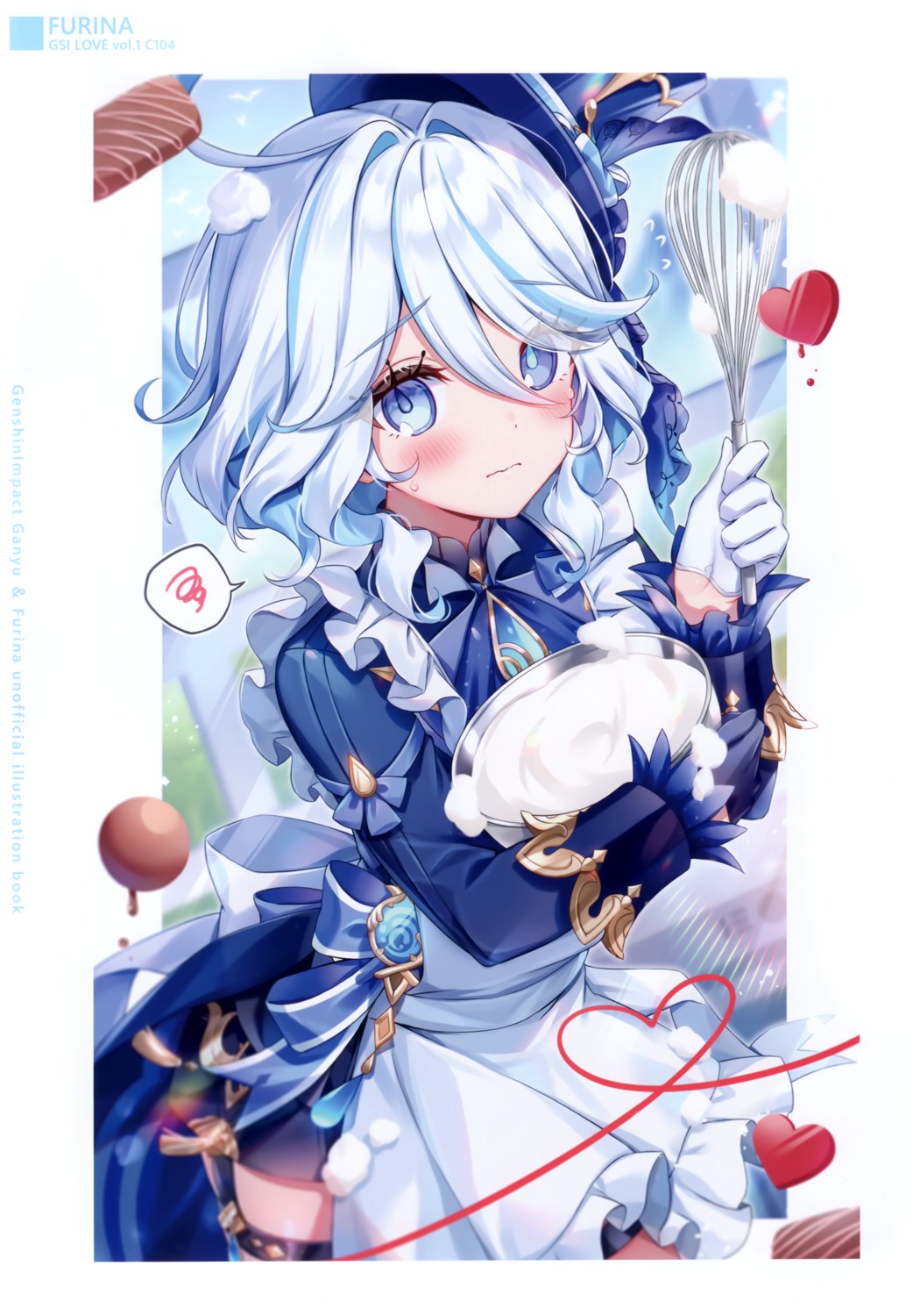 amaki, amaki_ruto, cream, furina, garter, genshin_impact, heterochromia