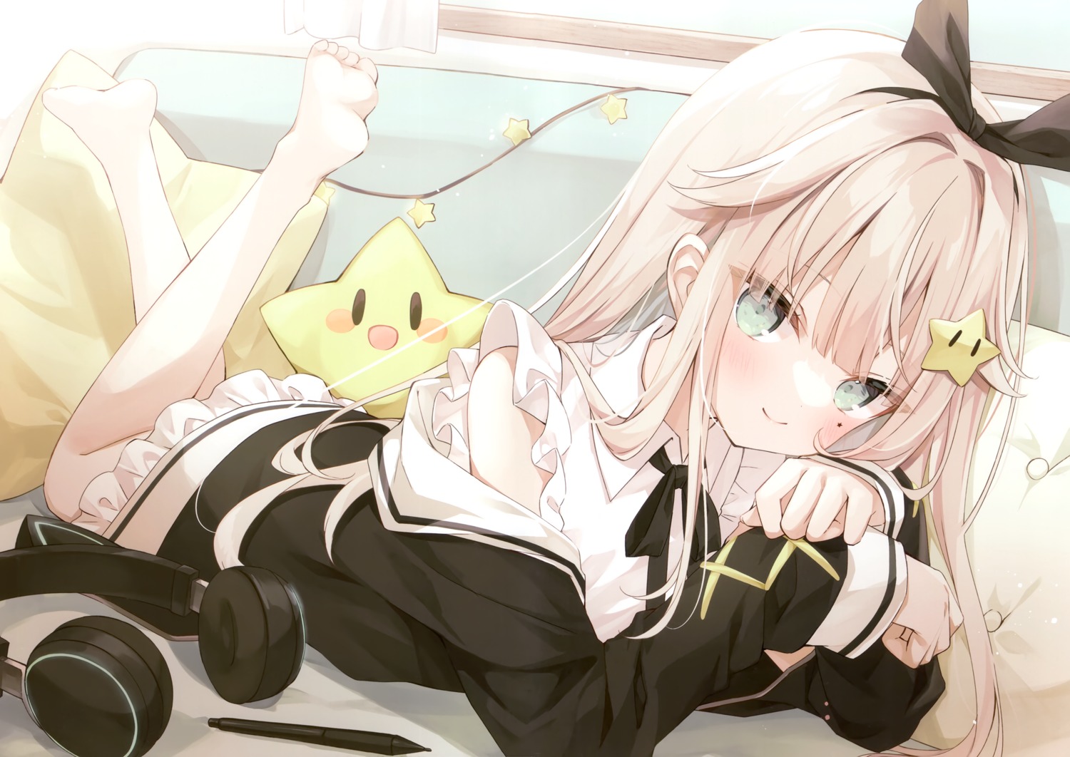 animal_ears, headphones, hoshi, nekomimi, usagigo, v_hoshi