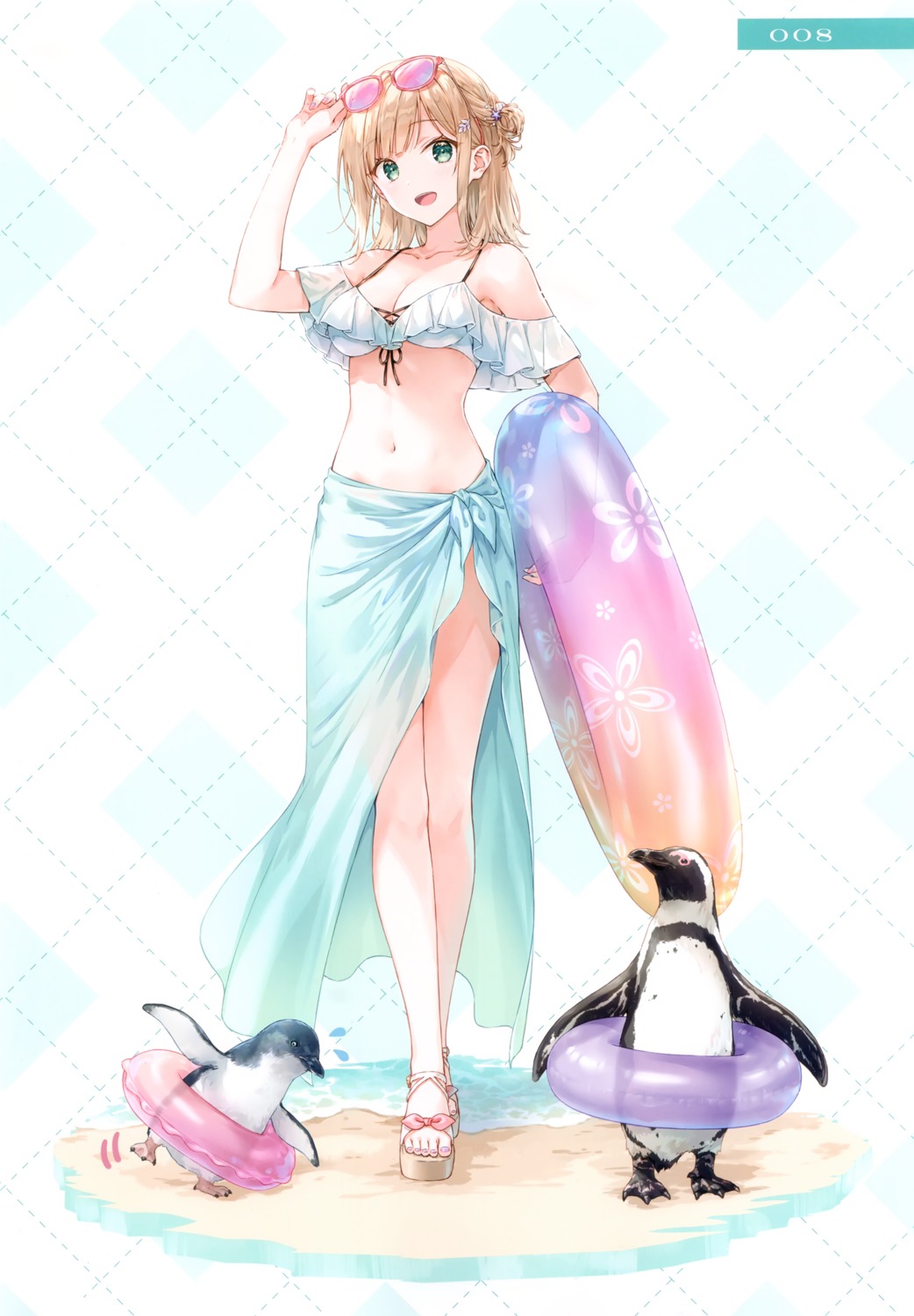 bikini, hashimoto_sana, hiten, hitenkei, megane, penguin, see_through, swimsuits