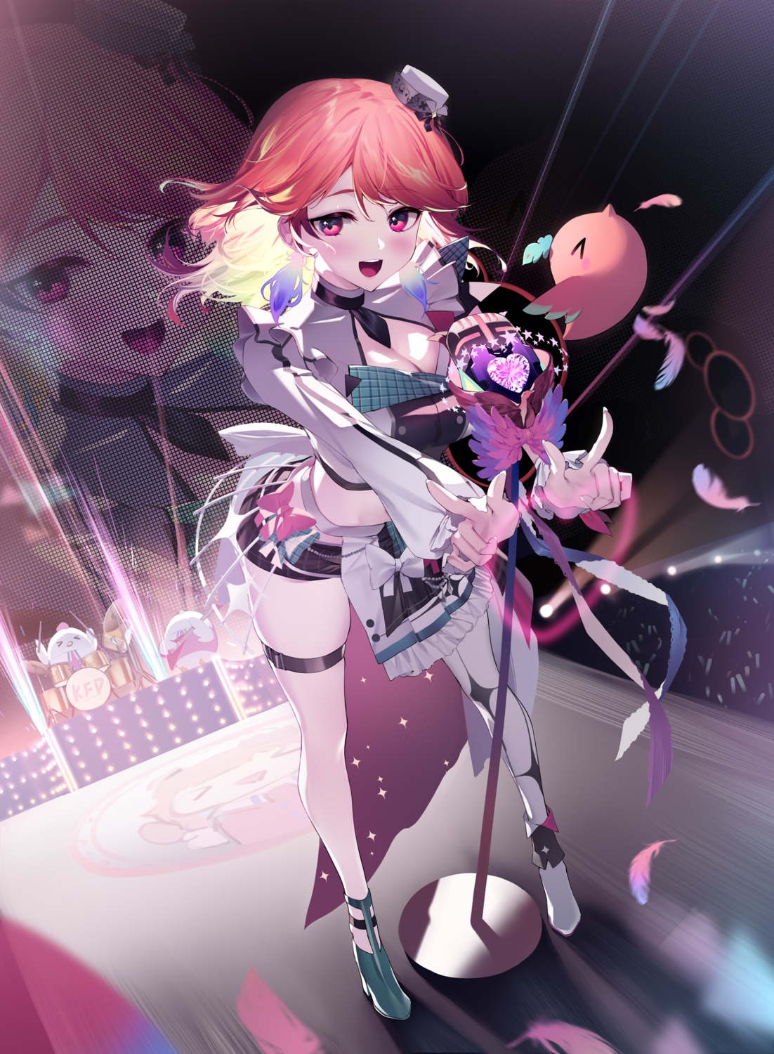 garter, heels, hololive, hololive_english, takanashi_kiara, uniform, yaguo