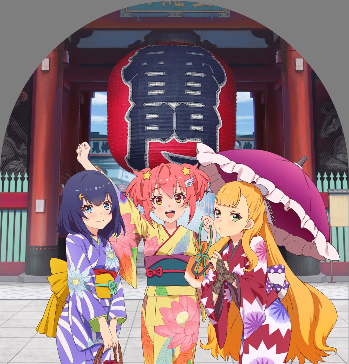 kathrina_griebel, ootori_kokona, shizuka_(world_dai_star), tagme, transparent_png, umbrella, world_dai_star, yukata