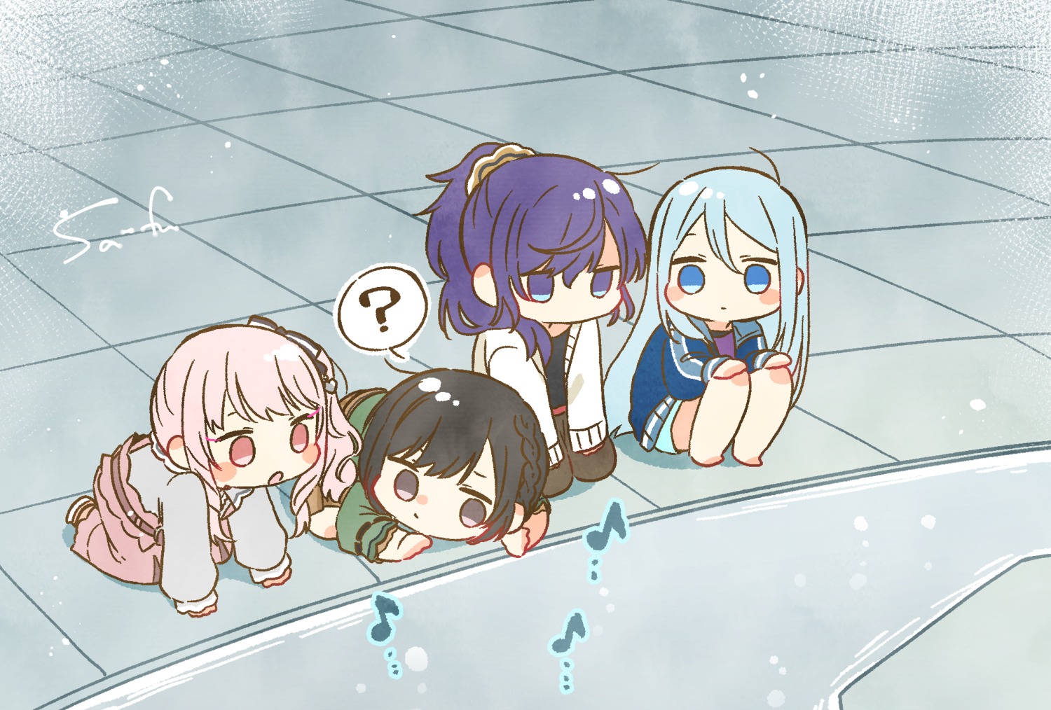 akiyama_mizuki, asahina_mafuyu, chibi, gym_uniform, project_sekai, sa-fu, shinonome_ena, sweater