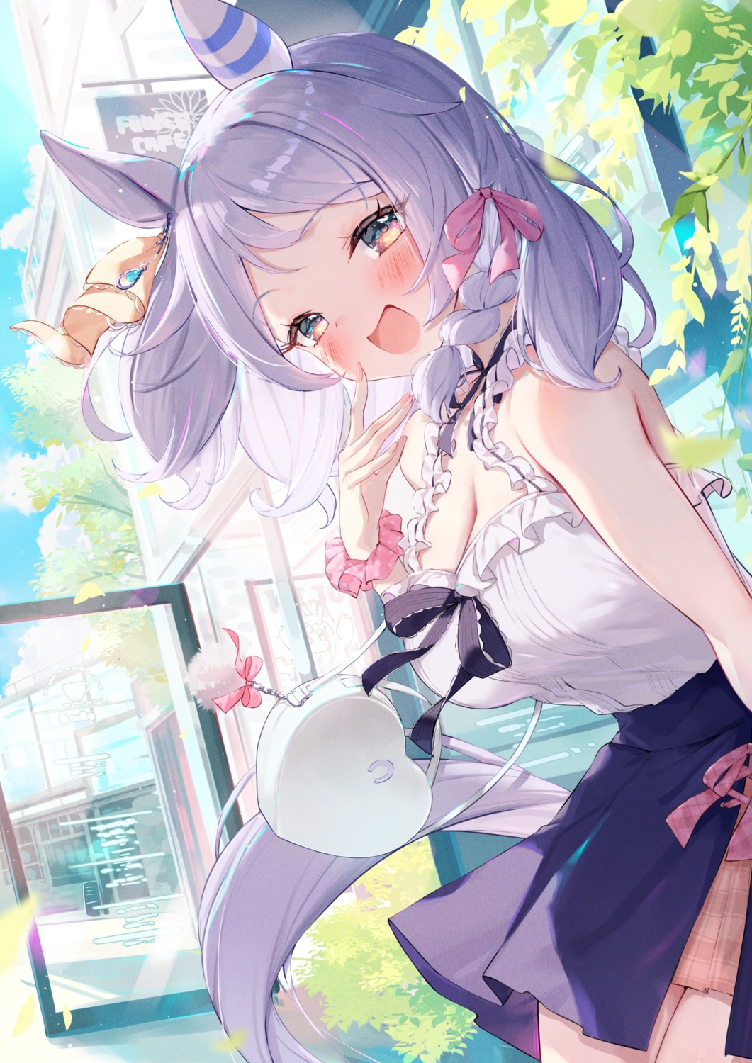 animal_ears, hishi_miracle_(umamusume), saboten_mushi, skirt_lift, tail, uma_musume_pretty_derby