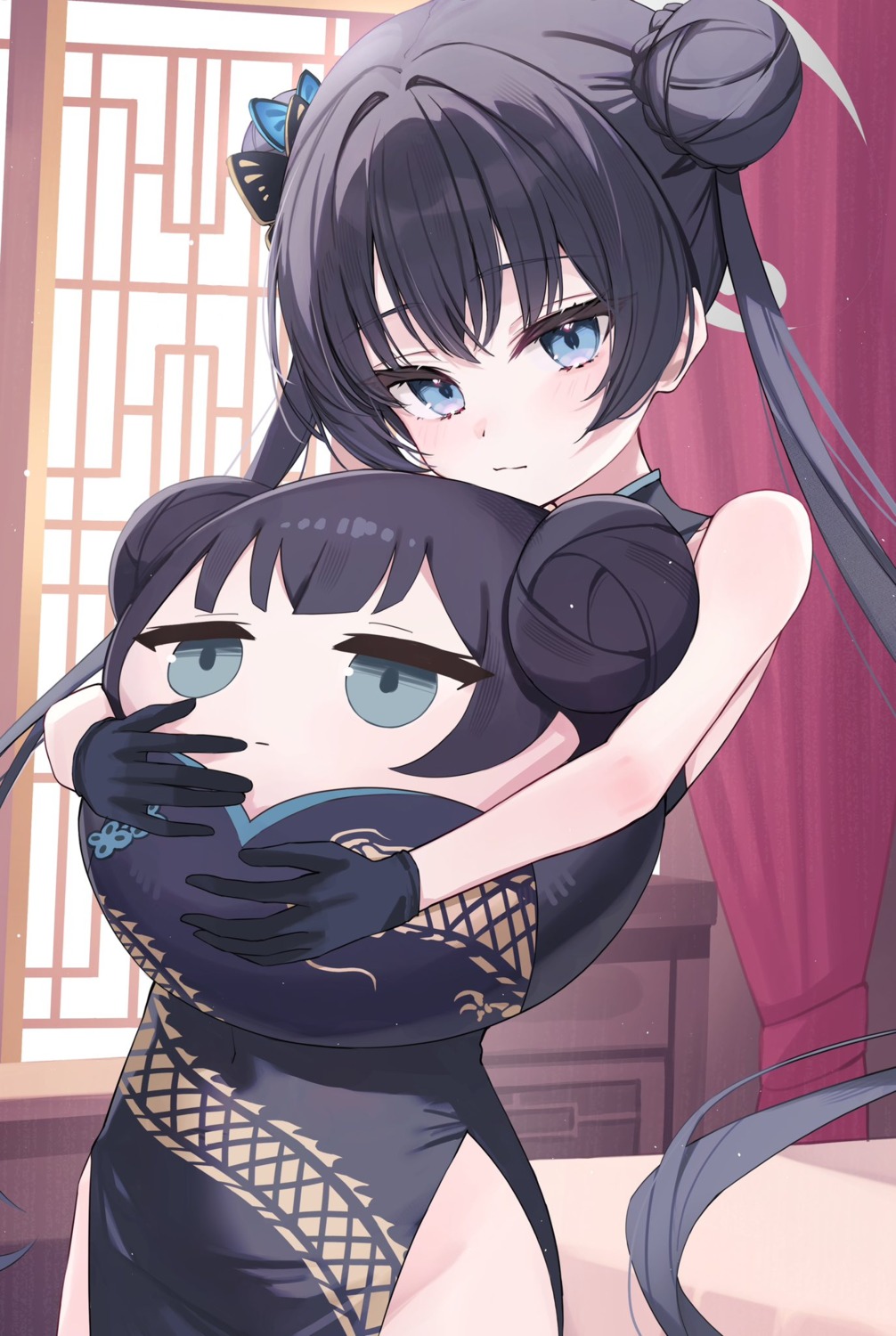 asashin_(asn), blue_archive, chibi, chinadress, halo, nopan, ryuuge_kisaki