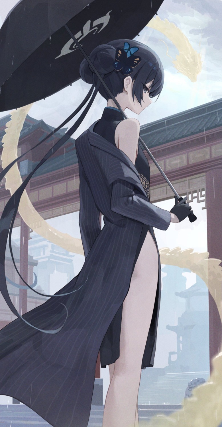 blue_archive, chinadress, halo, kakutasu, ryuuge_kisaki, umbrella