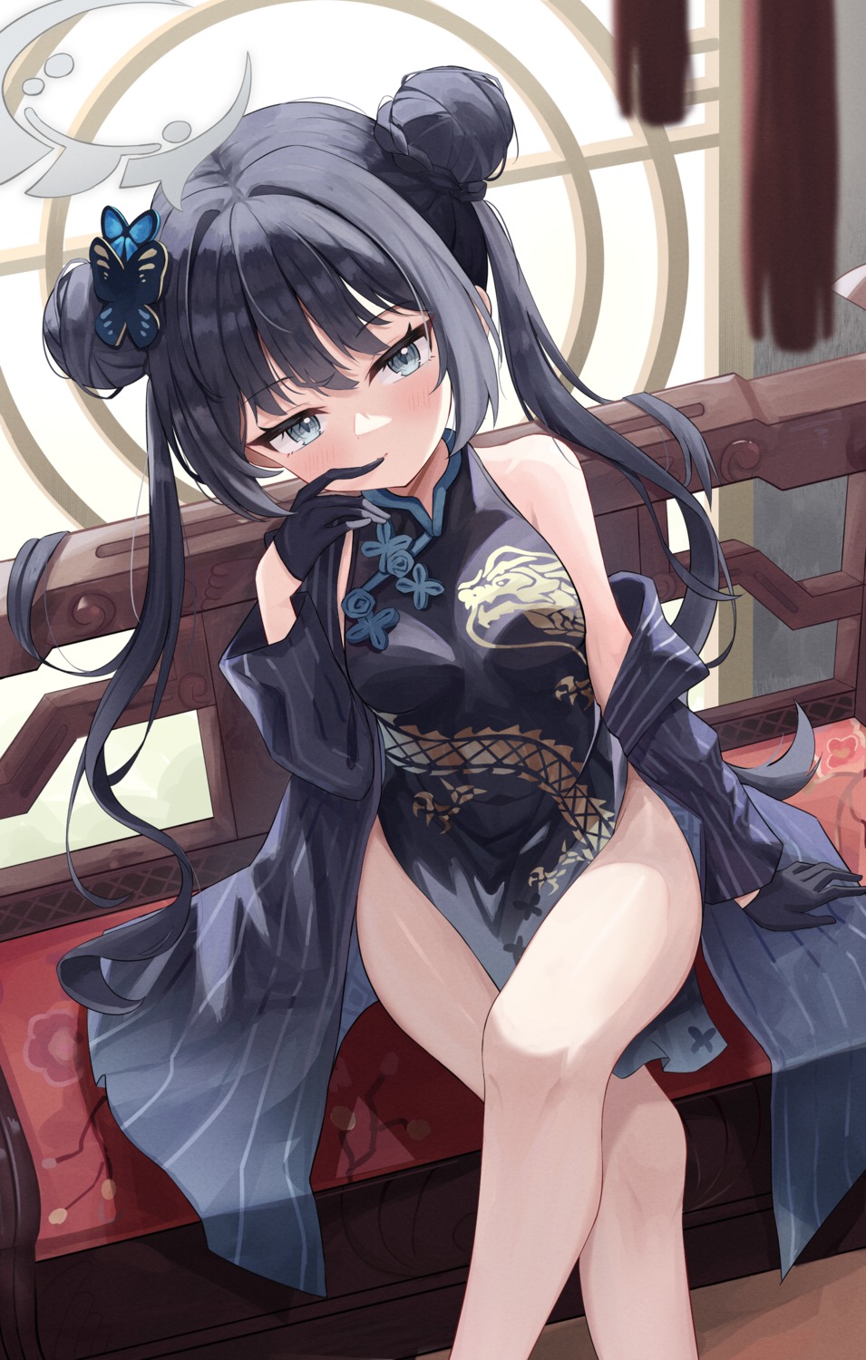 artist_revision, blue_archive, chinadress, exusiai_dust, halo, ryuuge_kisaki