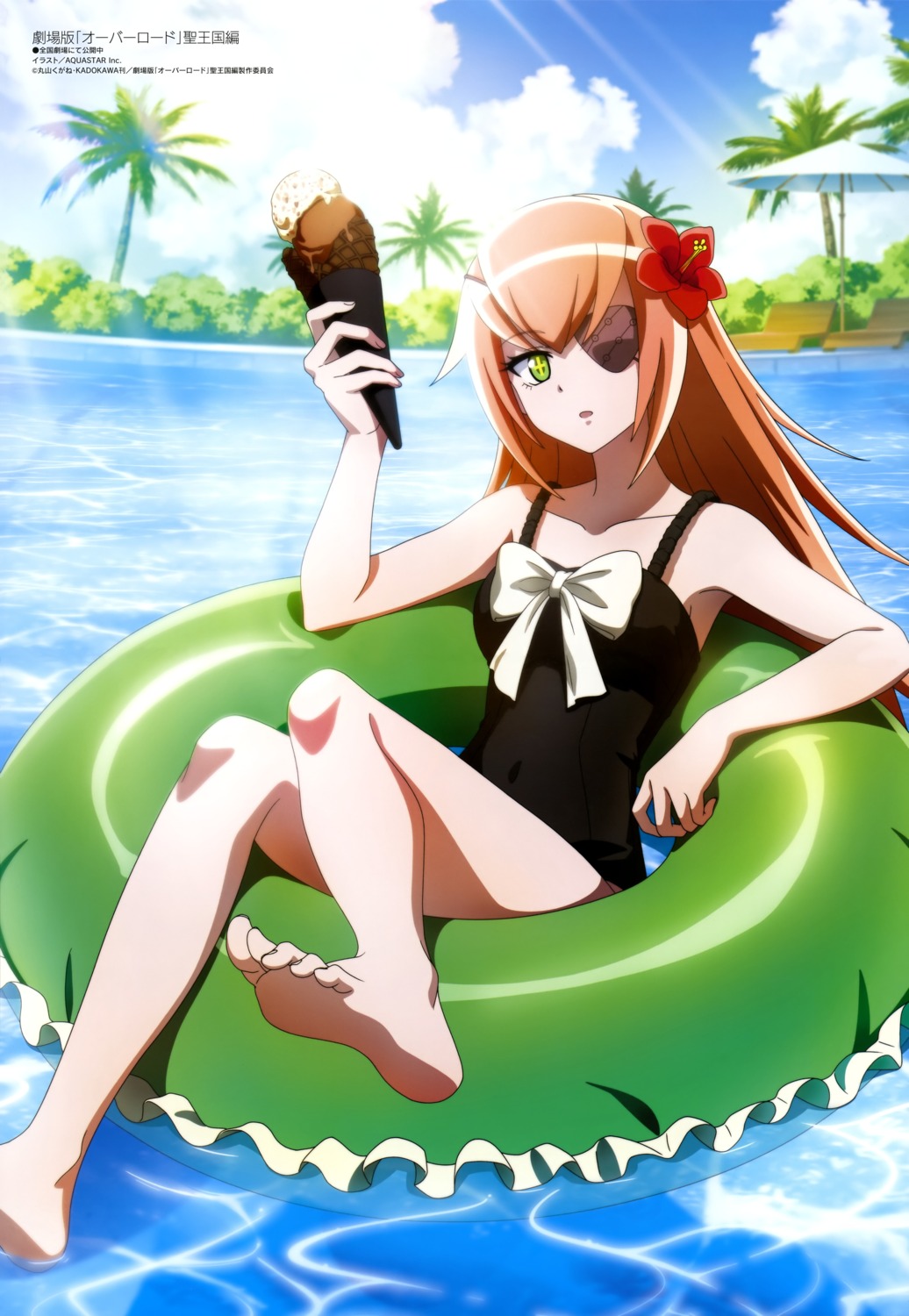 aquastar_inc., cz2128_delta, eyepatch, feet, overlord, swimsuits, wet