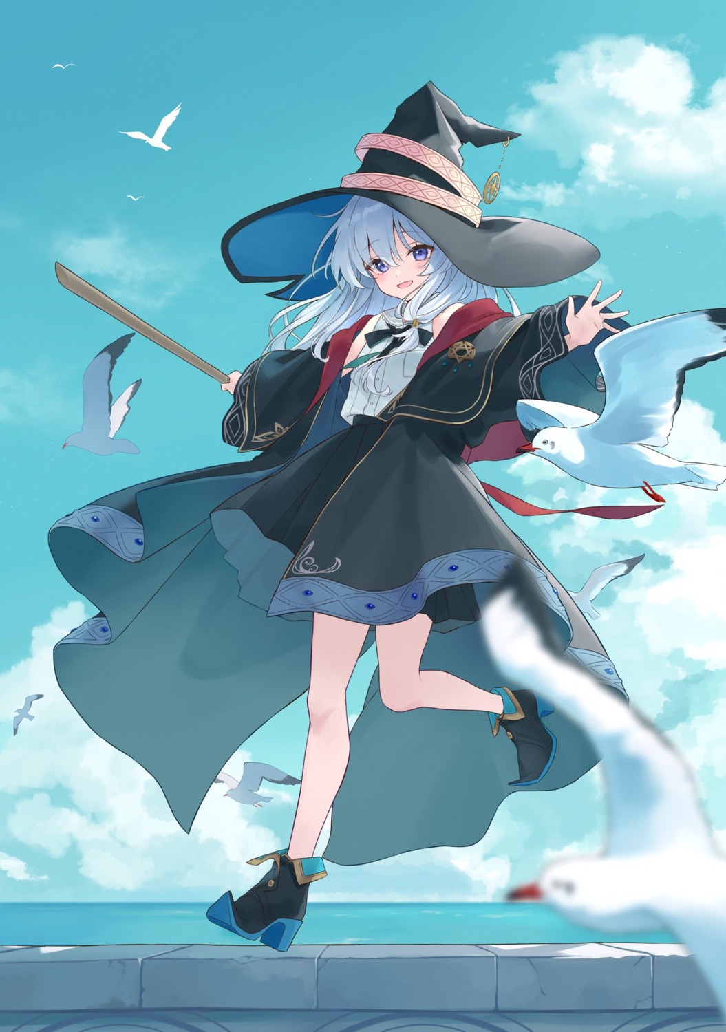 azuuru, elaina_(majotabi), heels, majo_no_tabitabi, skirt_lift, witch