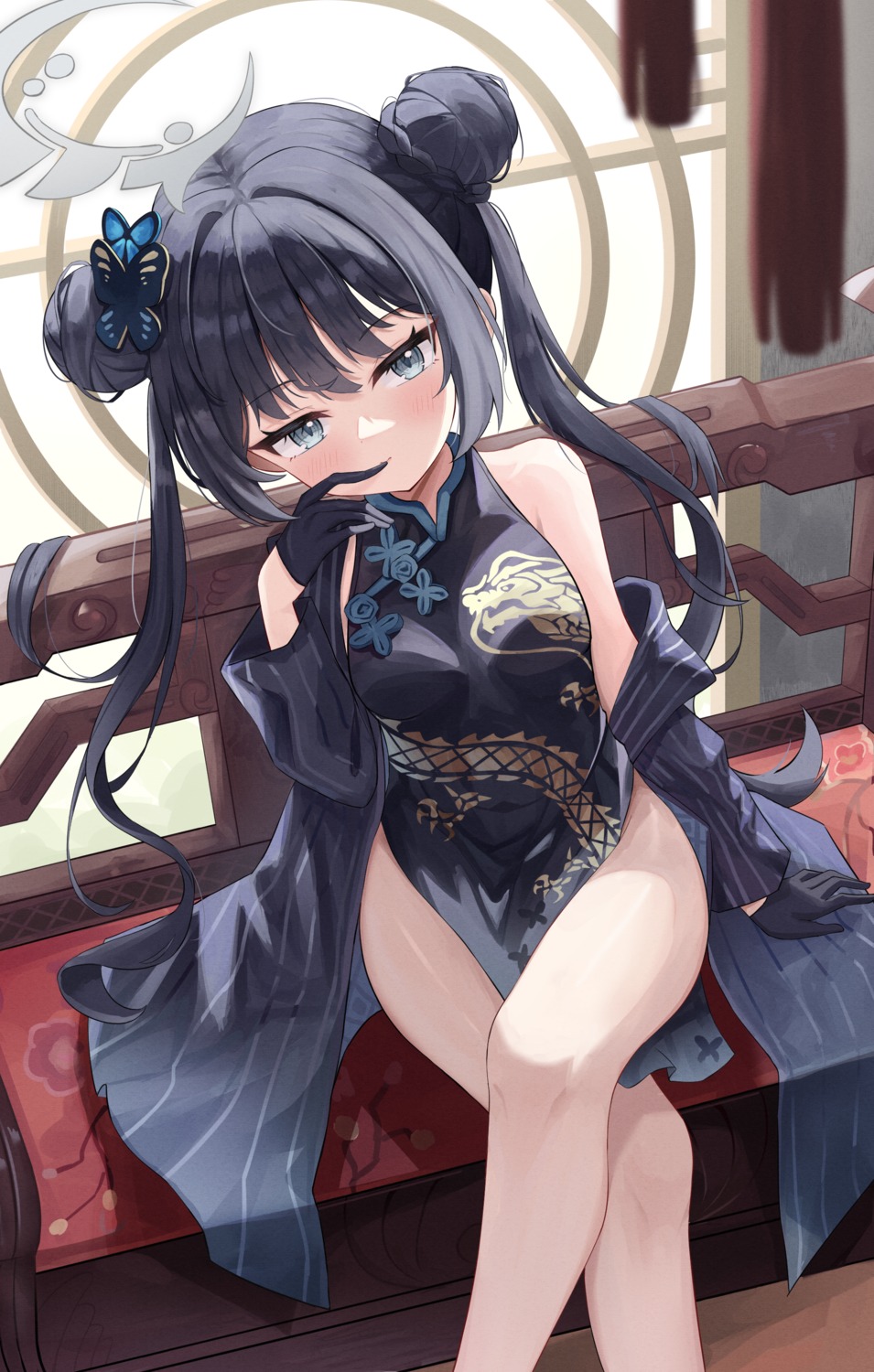 artist_revision, blue_archive, chinadress, exusiai_dust, halo, ryuuge_kisaki