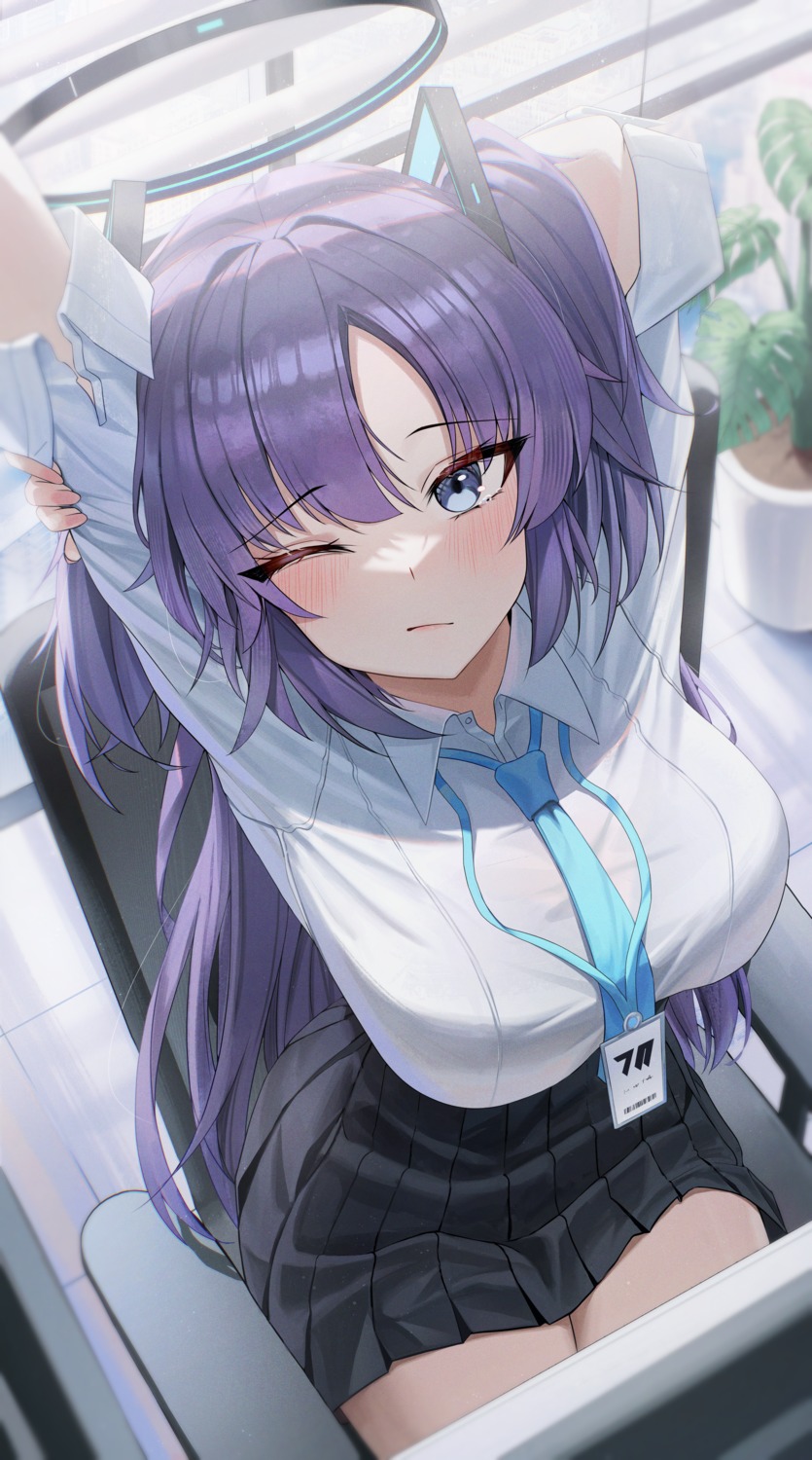 arch_a, blue_archive, halo, hayase_yuuka, seifuku