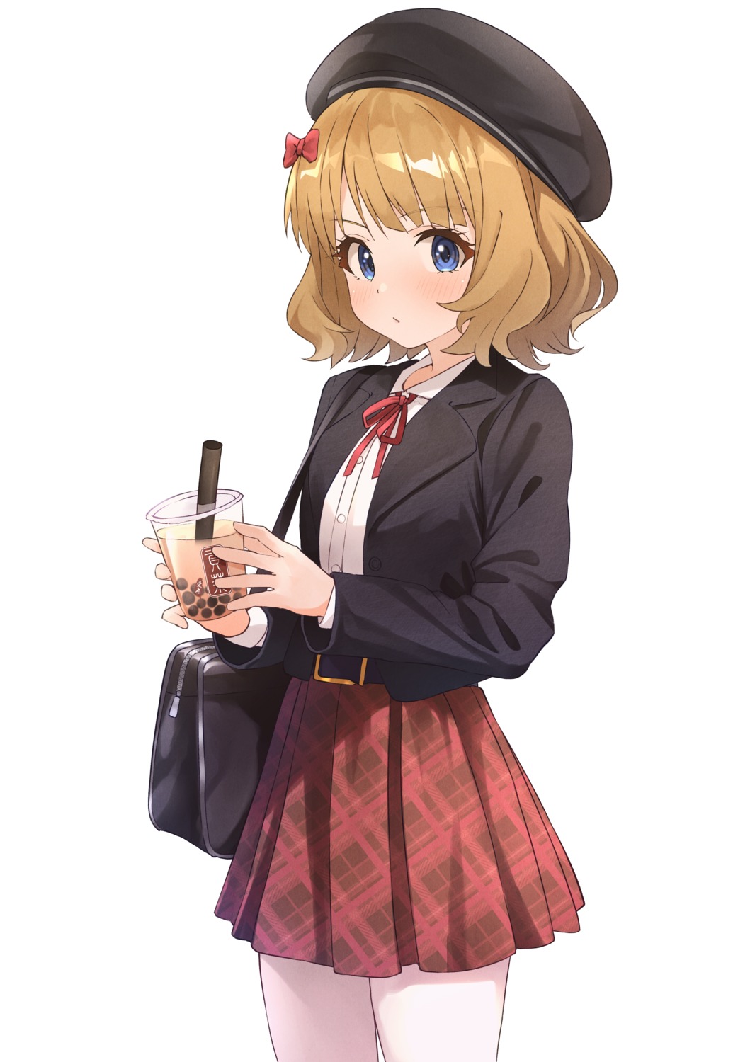 b1ack, pantyhose, seifuku, suou_momoko, the_idolm@ster, the_idolm@ster_million_live!