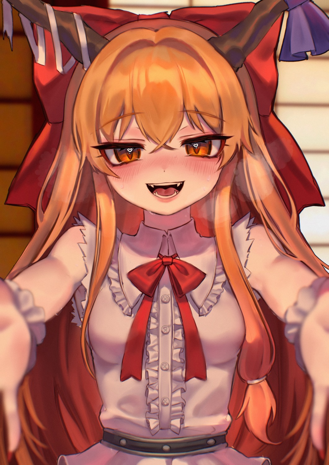 horns, ibuki_suika, qiu_ju, touhou