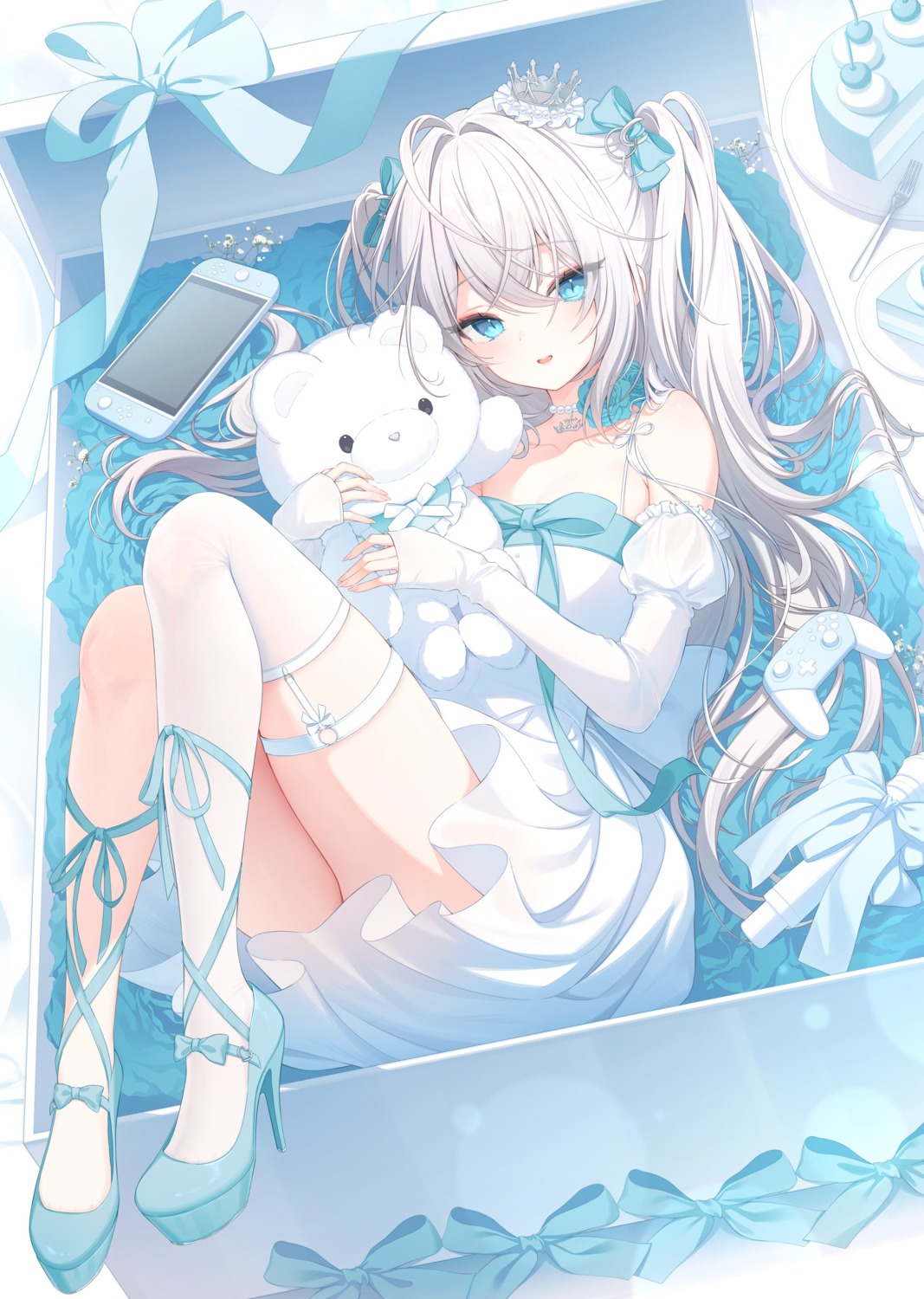 dress, garter, heels, indie_virtual_youtuber, petr_petrichor, see_through, skirt_lift, snow_is