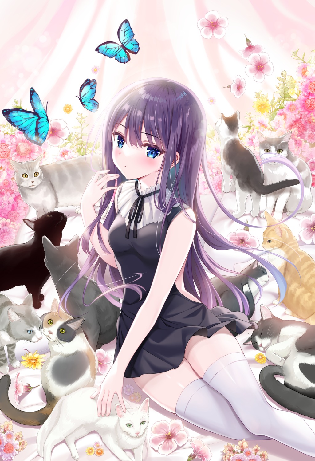dress, neko, shiwasu_horio, thighhighs