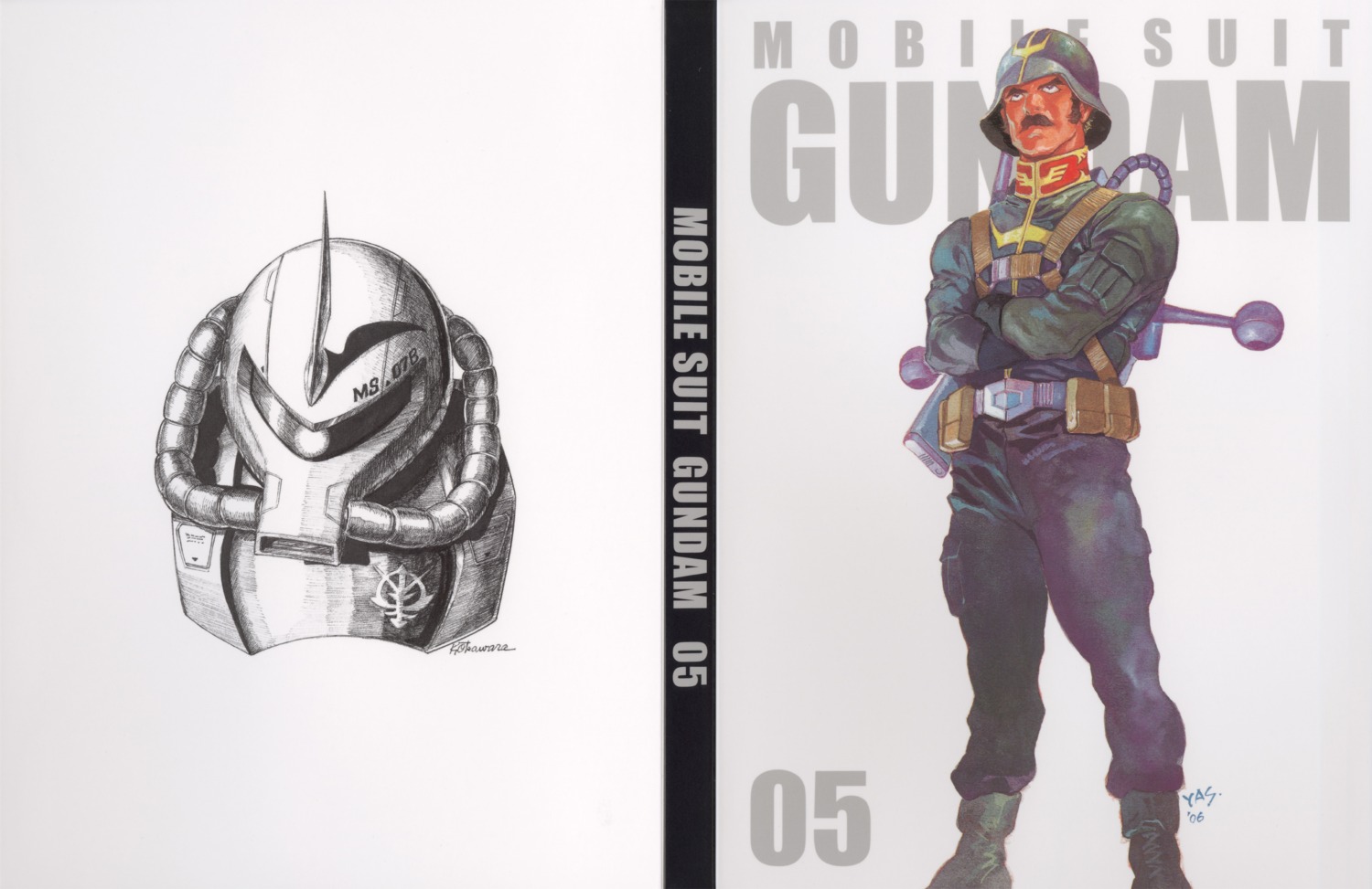 disc_cover, gundam, male, mobile_suit_gundam, okawara_kunio, ramba_ral, yasuhiko_yoshikazu