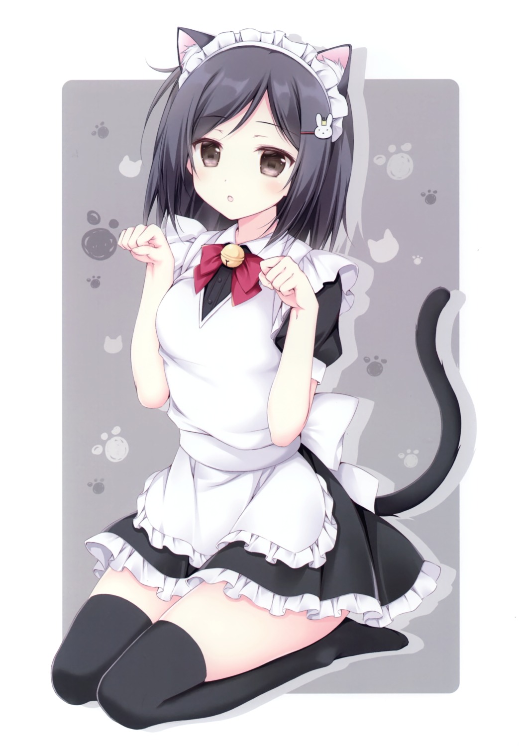 animal_ears, korie_riko, maid, mujin_shoujo, nekomimi, tail, thighhighs