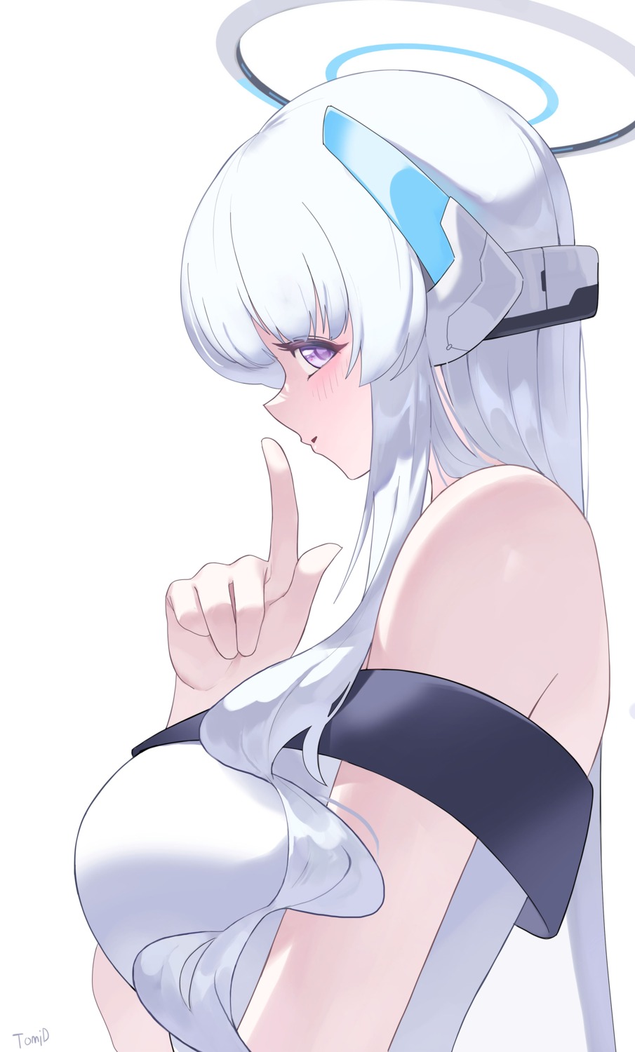 blue_archive, breast_hold, halo, tomid, ushio_noa