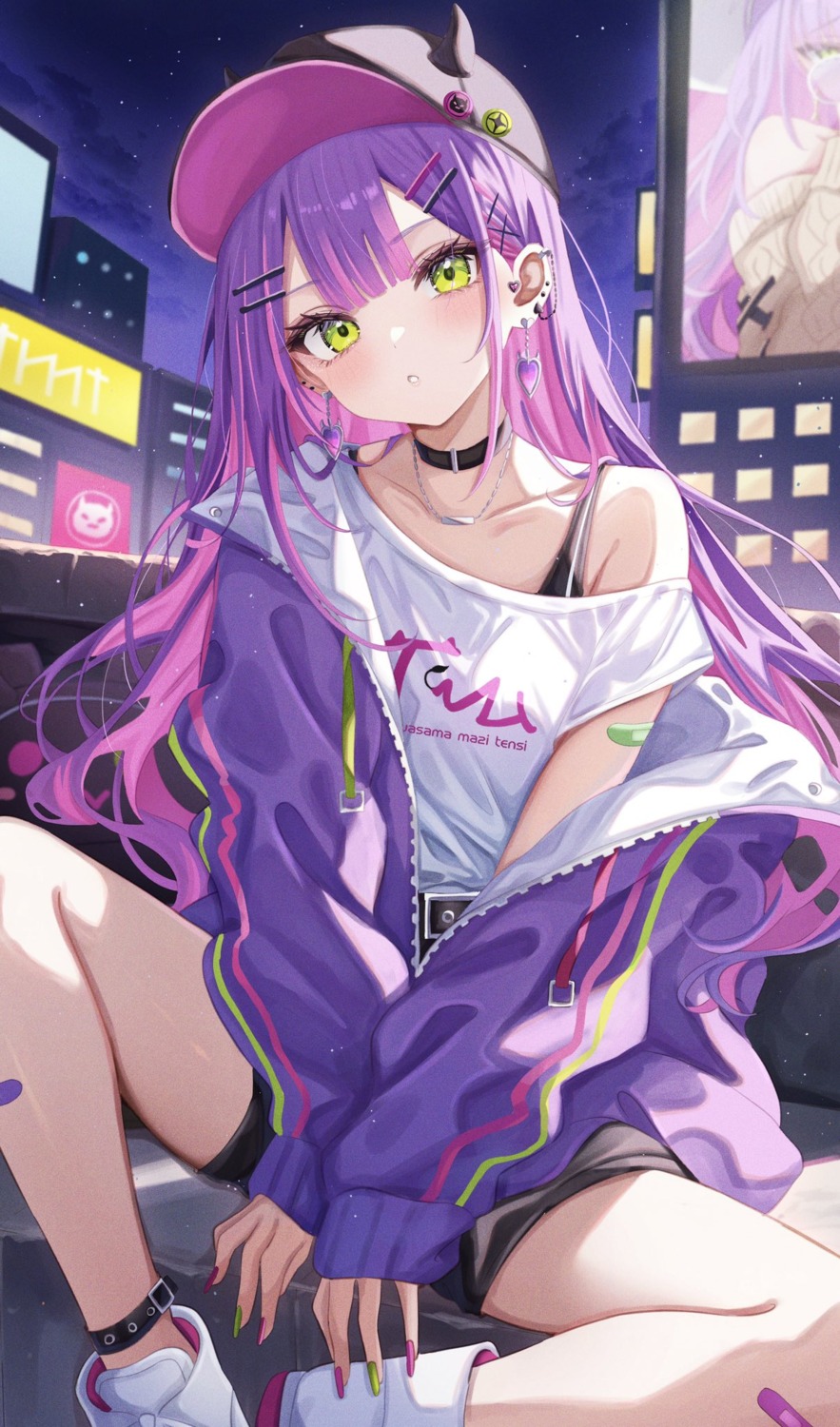 bandaid, hololive, horns, sa-ya, tokoyami_towa