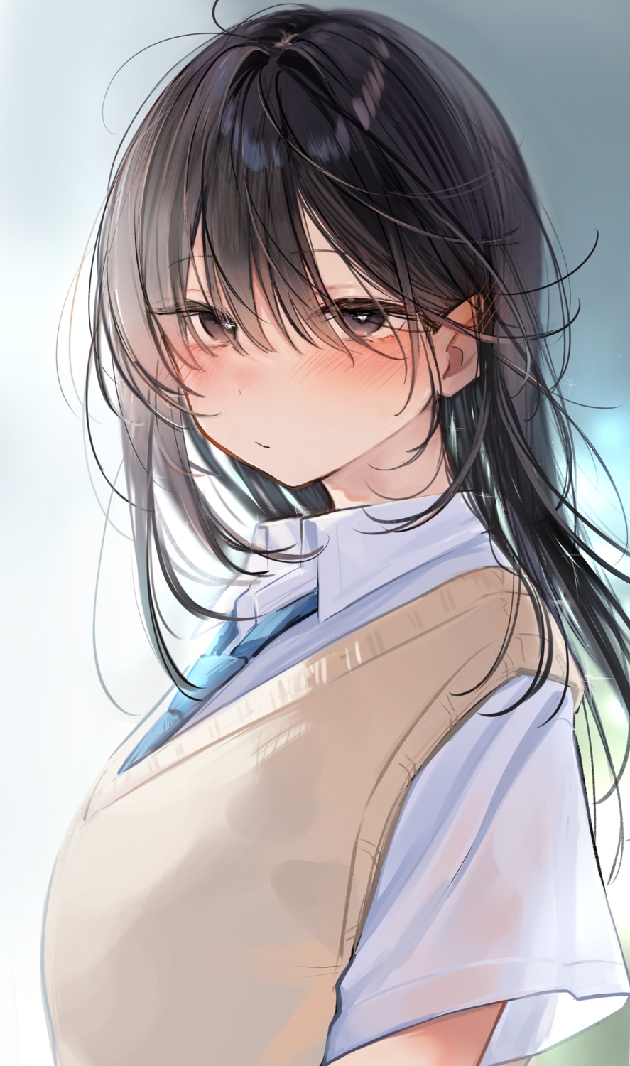 nekomugiharu, see_through, seifuku, sweater