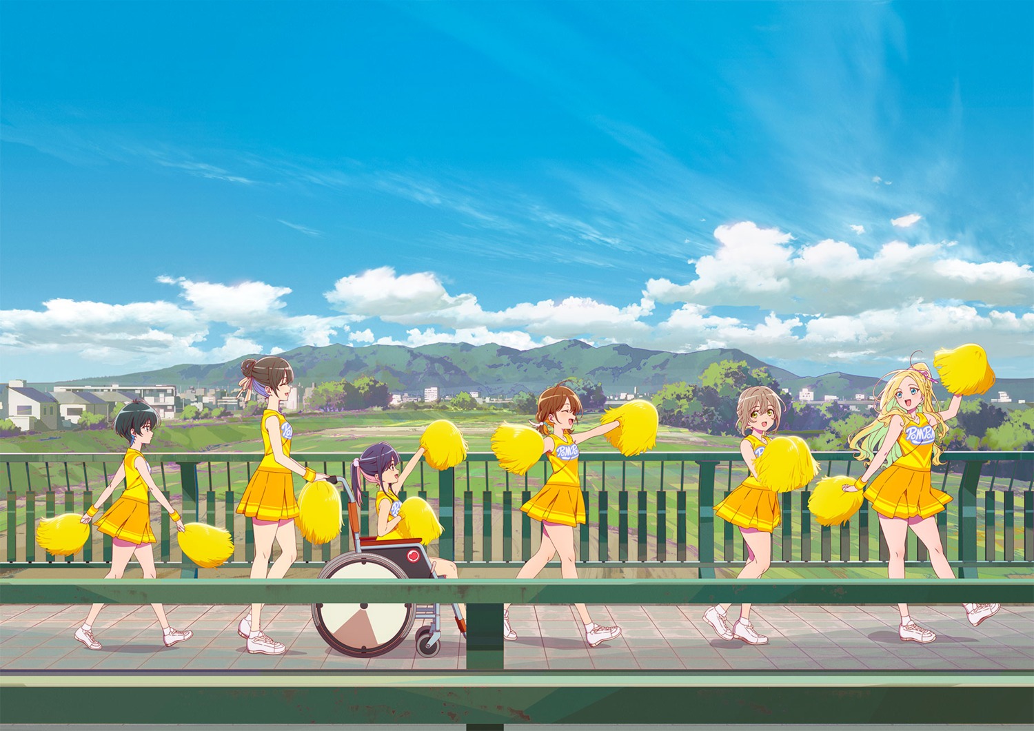 anna_aveiro, cheerleader, kaionji_megumi, landscape, misora_kanata, nanare_hananare, obunai_suzuha, ootani_nodoka