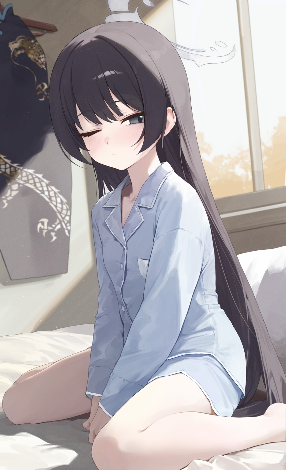 blue_archive, halo, pajama, ryuuge_kisaki, toi1et_paper