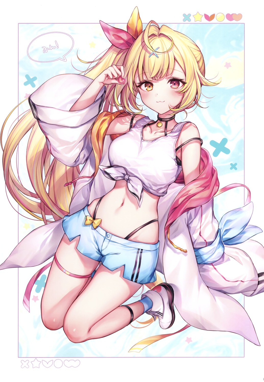 garter, heterochromia, hoshikawa_sara, komeshiro_kasu, nijisanji, pantsu, yobi_gakka