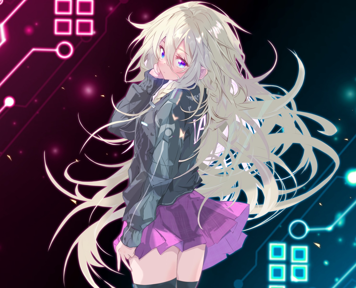 ia_(vocaloid), kurozumip, skirt_lift, thighhighs, vocaloid