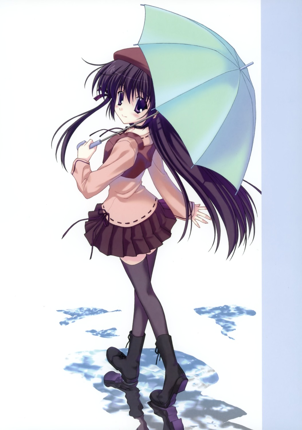 nanao_naru, shihou_matsuri, sola, thighhighs, umbrella