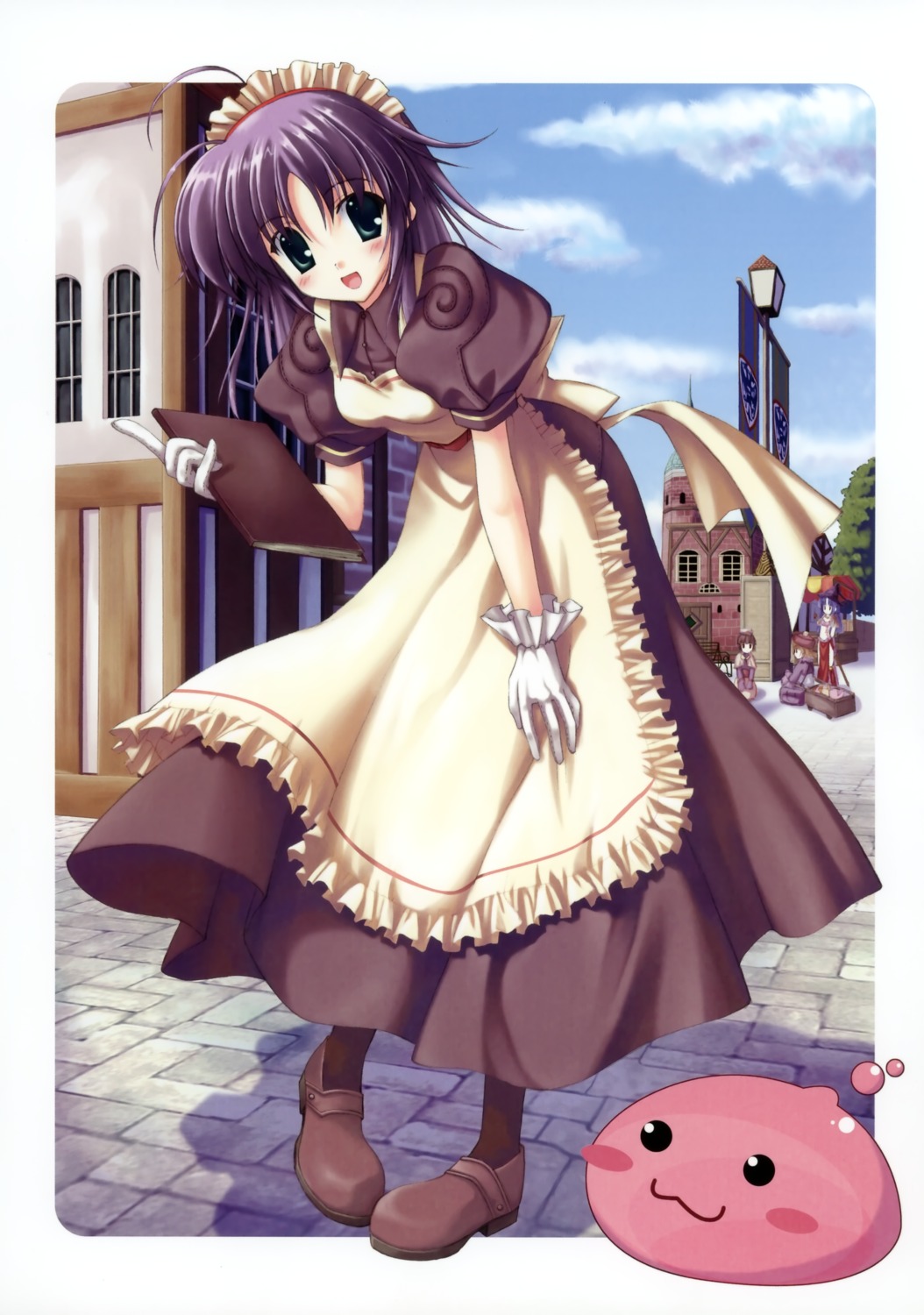 kafra_girl, maid, nanao_naru, poring, ragnarok_online