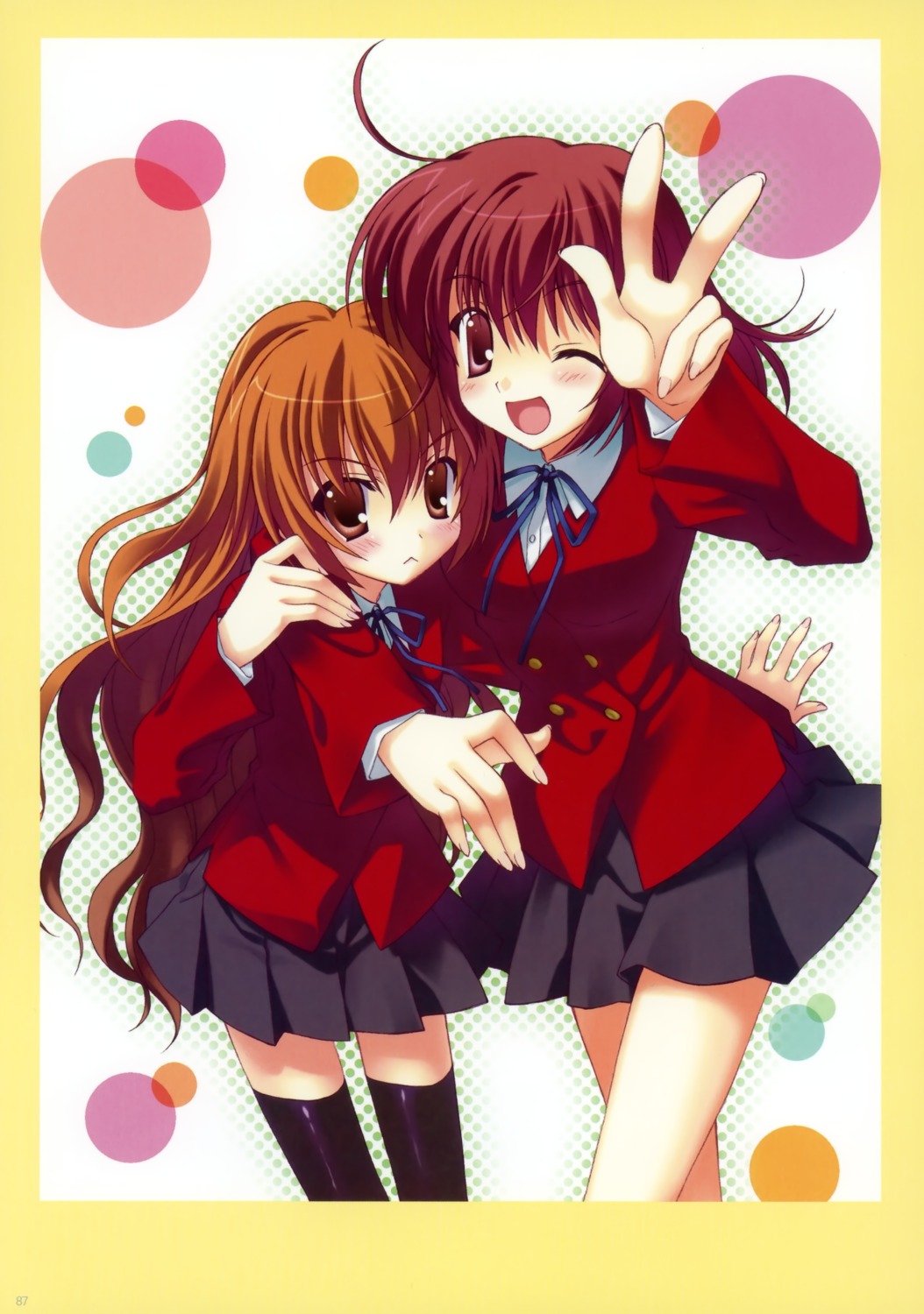 aisaka_taiga, kushieda_minori, nanao_naru, seifuku, thighhighs, toradora!